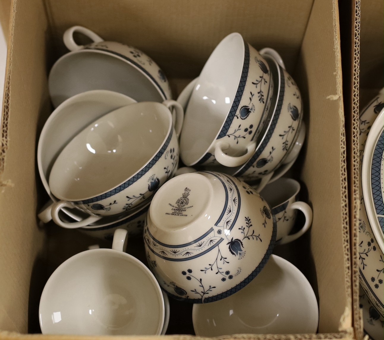 A Royal Doulton dinner and tea service, 76 pieces, Cambridge pattern